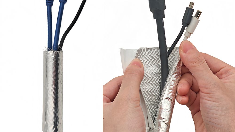 4.Self Adhesive Aluminum Foil split cable Sleeves Self Adhesive Aluminum Foil split cable Sleeves