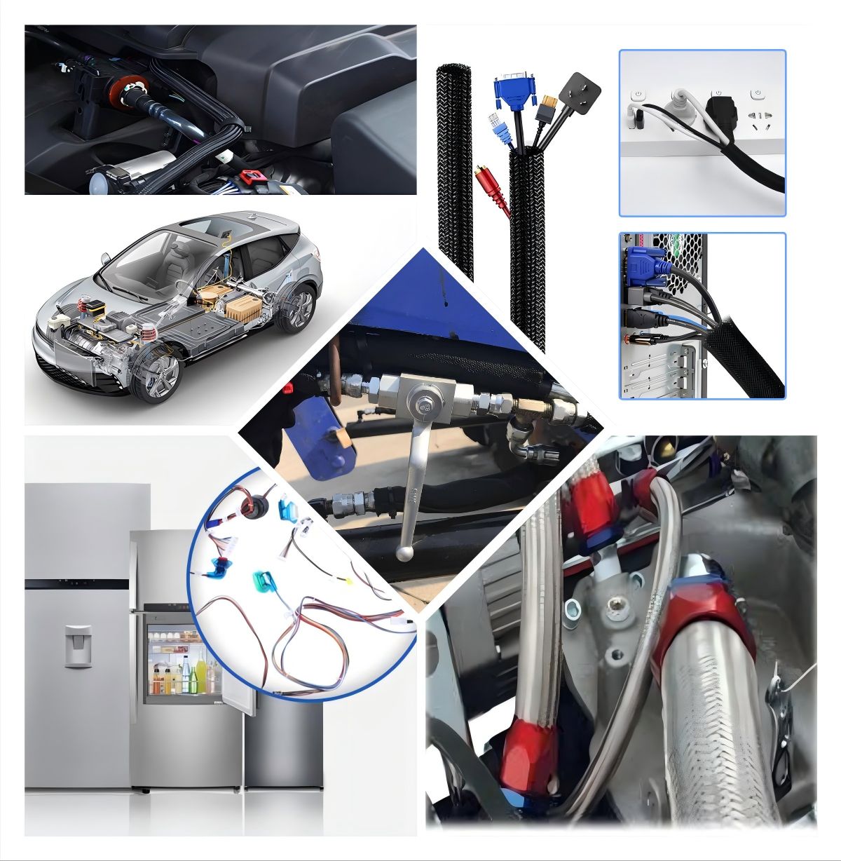 Braided sleeve is suitable for various environments. Braided sleeve is suitable for various environments.