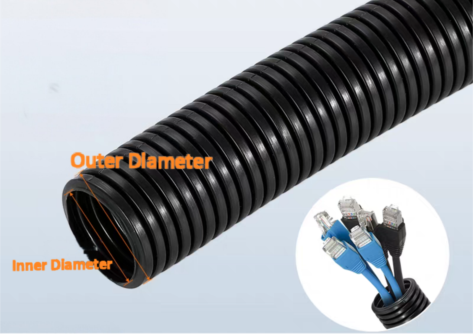 Inner diameter & outer diameter of Corrugated conduit