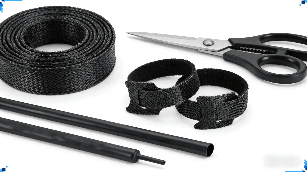The prepared items related to PET braided sleeve The prepared items related to PET braided sleeve