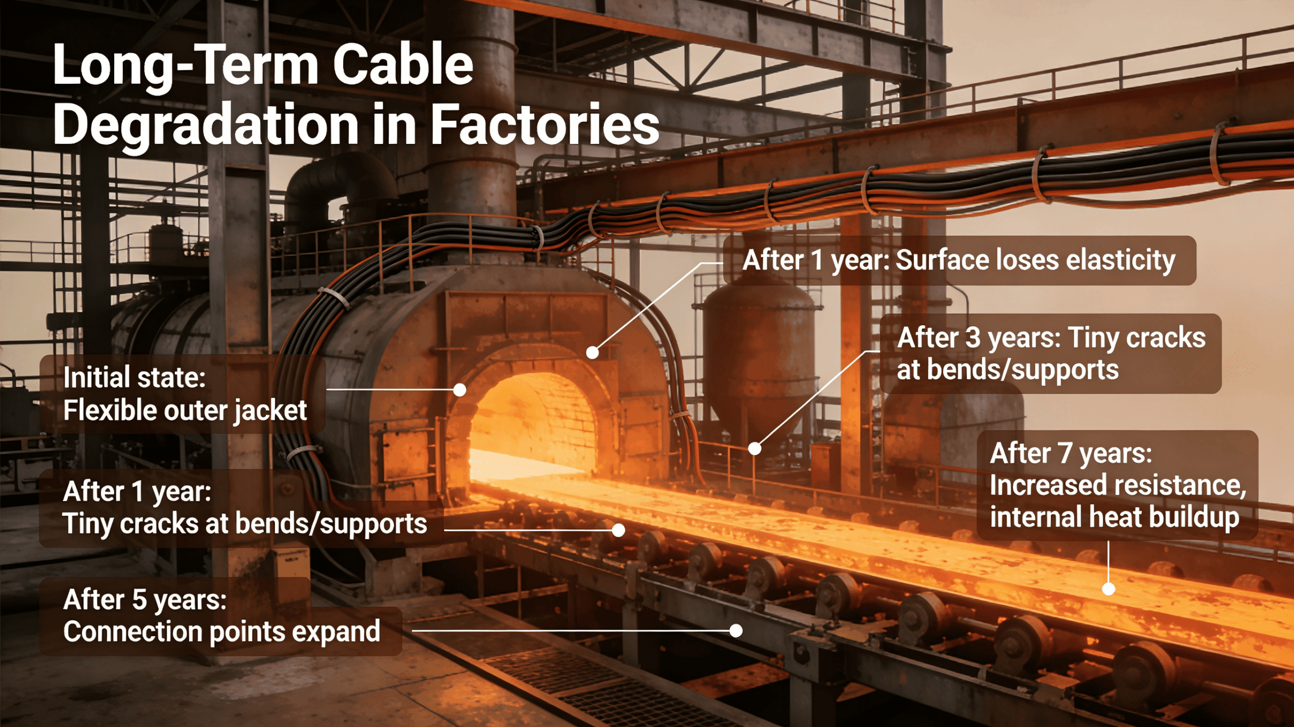 High temperature environment for cables