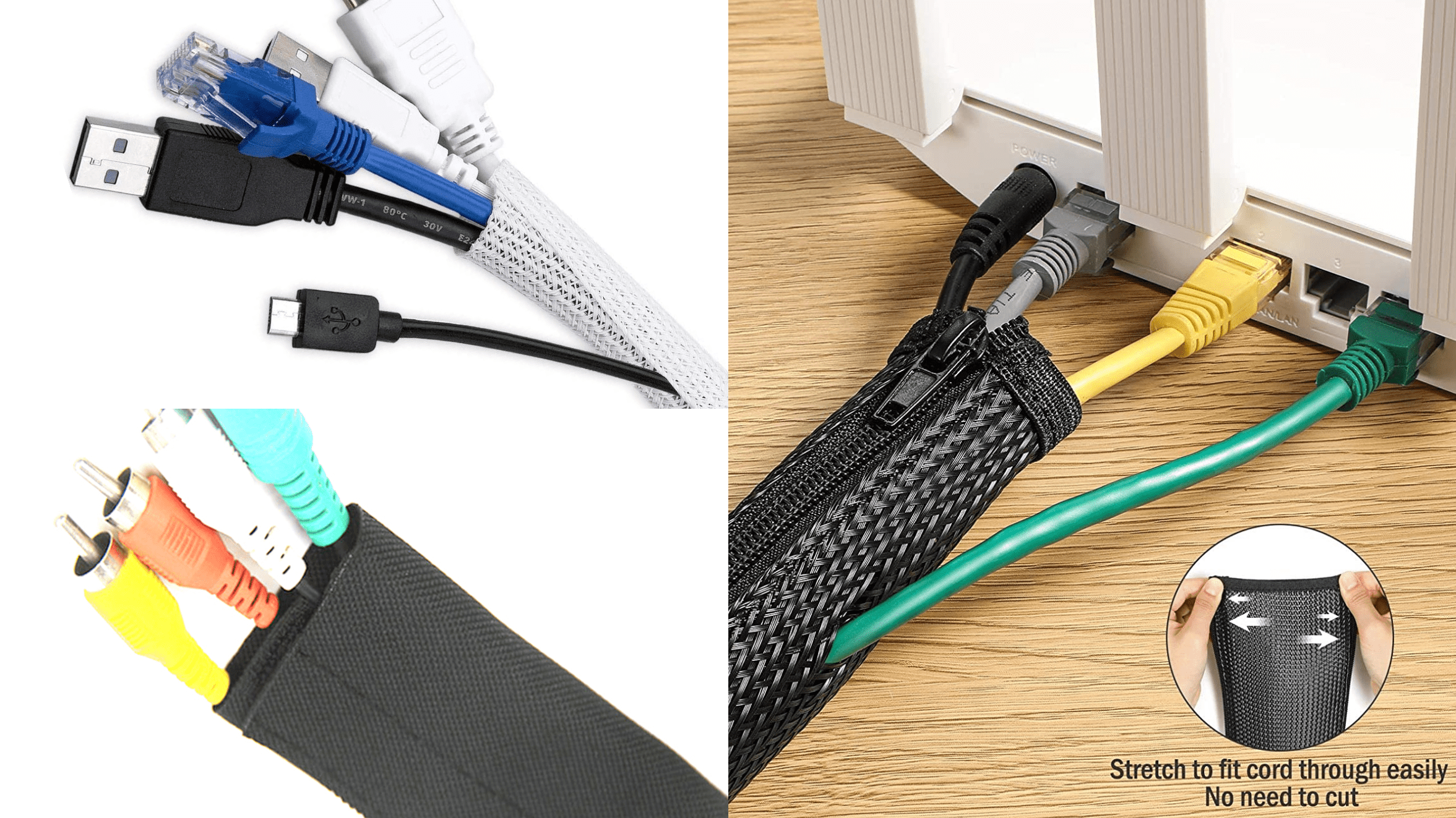 split cable sleeve，hook and loop sleeve，zipper sleeve