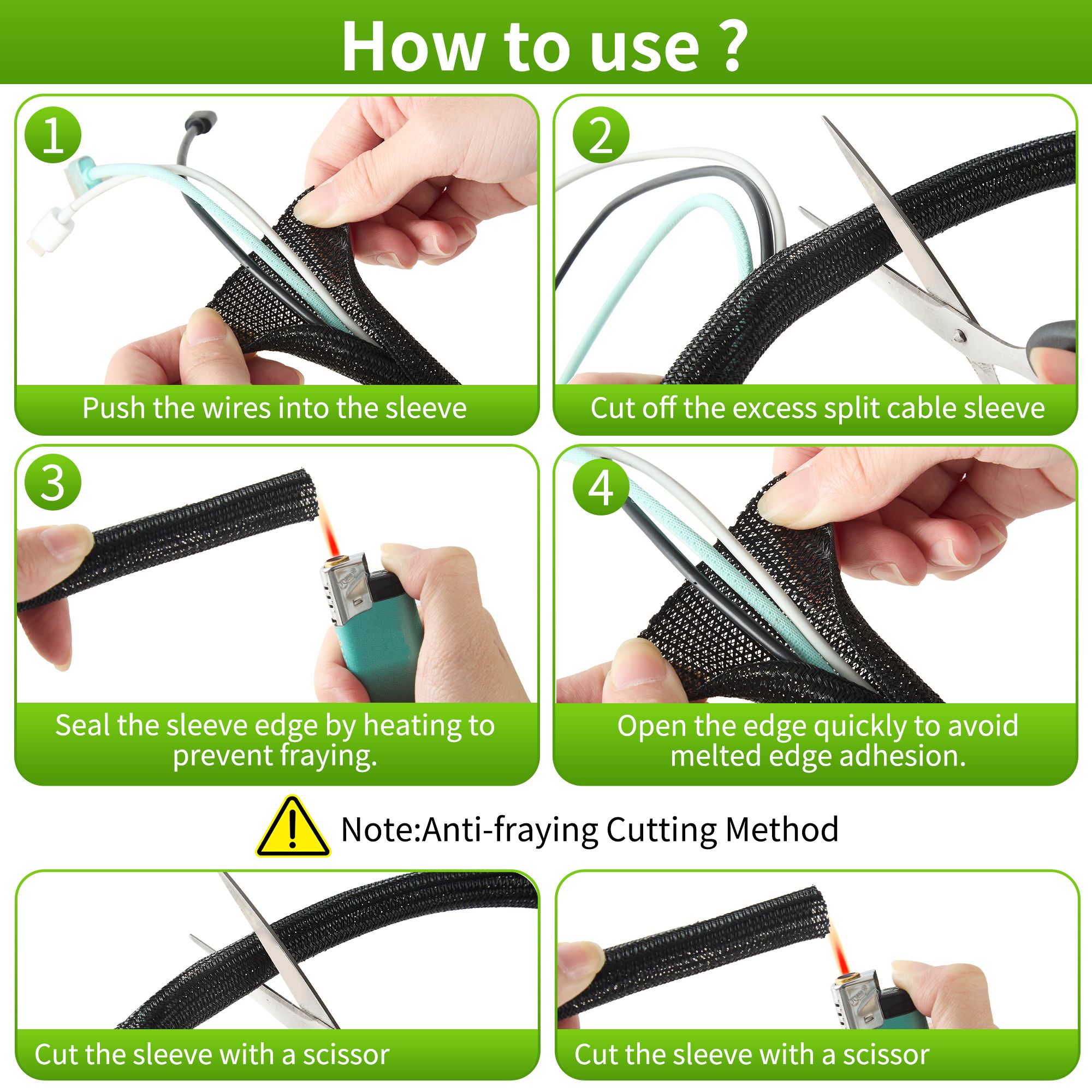 How to Self closing braided sleeve