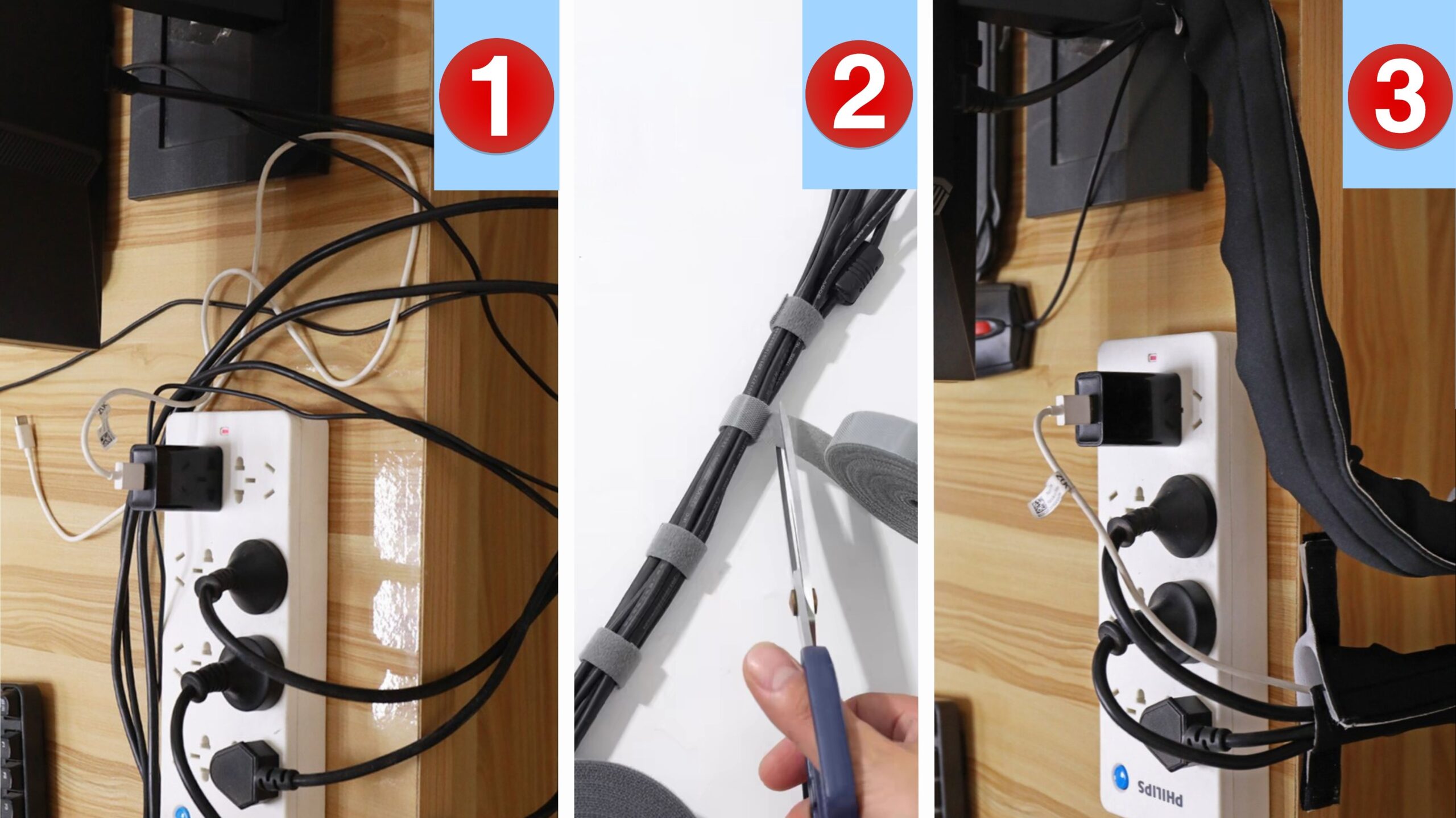 Combine with Hook and Loop Tie for Better Cable Organization (1) Combine with Hook and Loop Tie for Better Cable Organization (1)