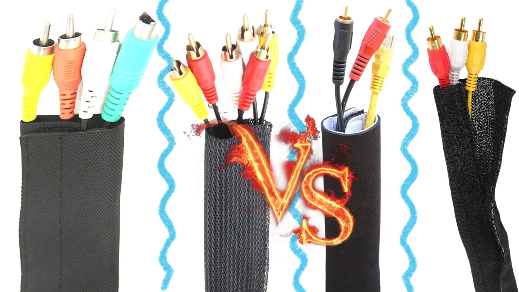 Four Types of Hook and Loop Cable Sleeve Four Types of Hook and Loop Cable Sleeve