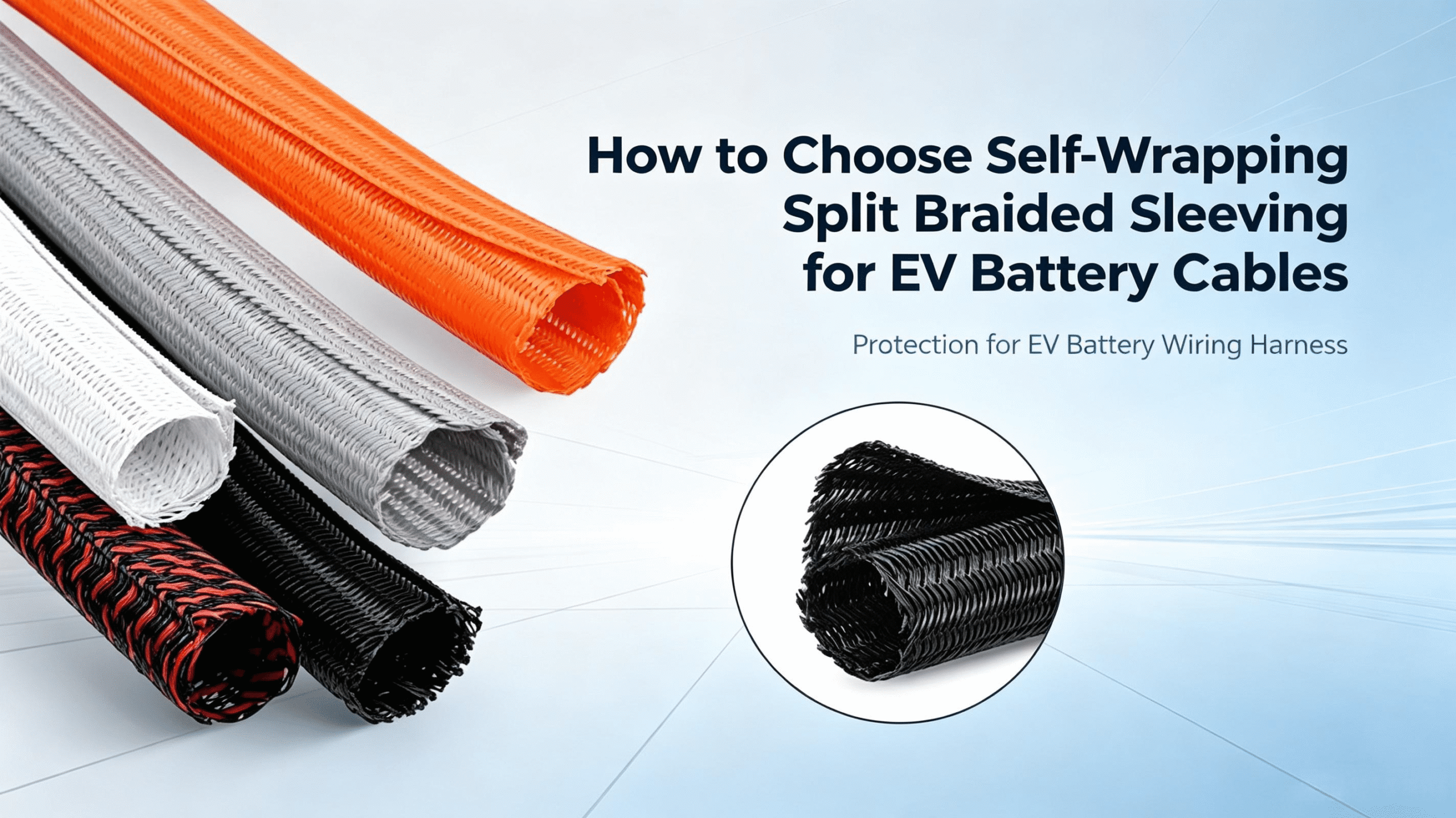 How to Choose Self-Wrapping Split Braided Sleeving for EV Battery Cables