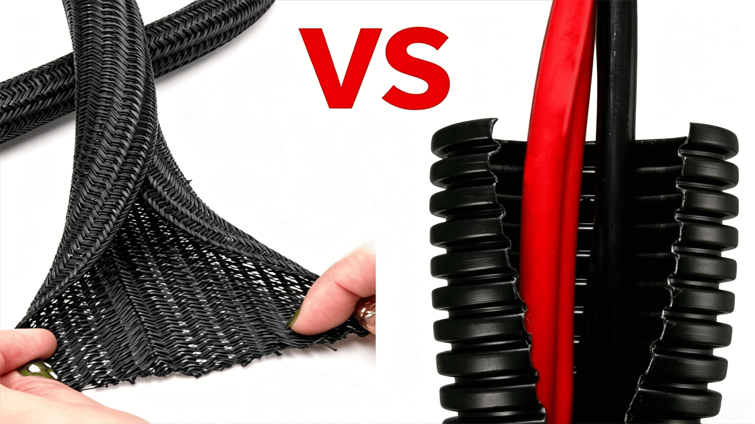 Self-Wrapping Split Braided Sleeving vs. Corrugated Tube
