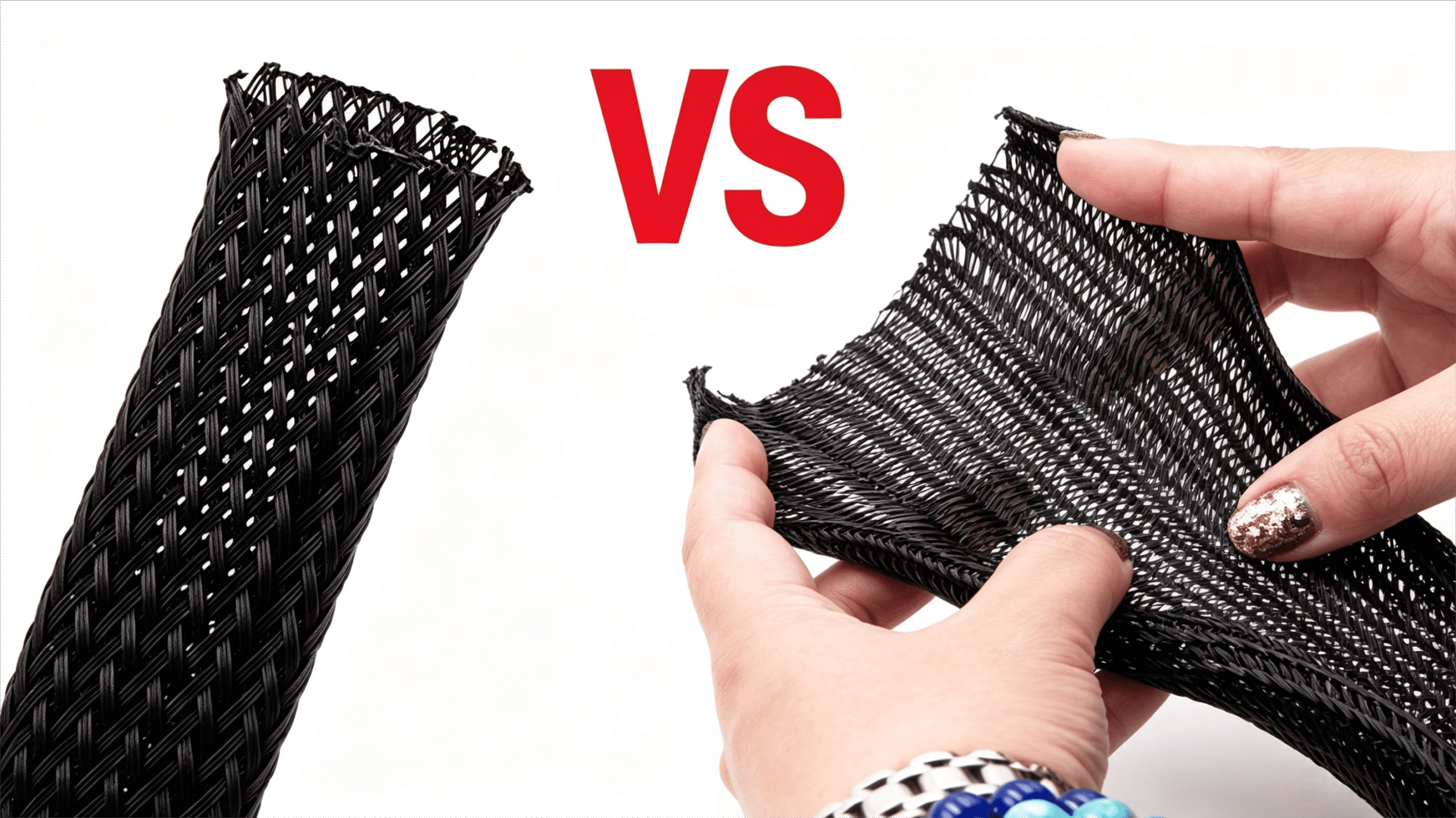 Split Braied Sleeving vs. Closed PET braided sleeving