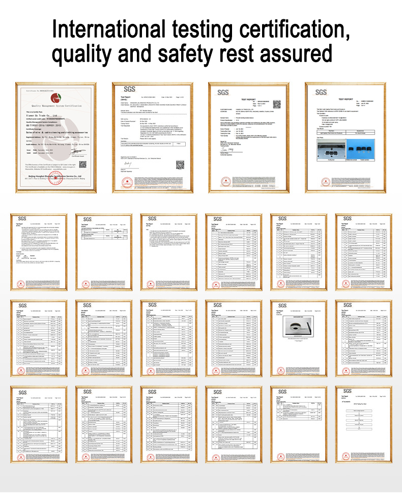 Cable sleeve certificates and test reports