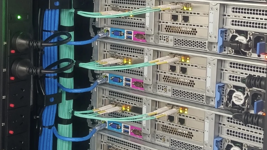 Temporary test rack cable management Temporary test rack cable management