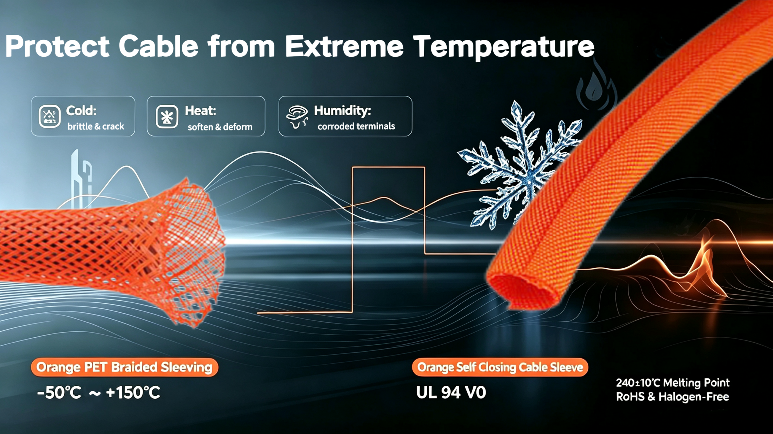 EV charging cable protection from extreme temperature