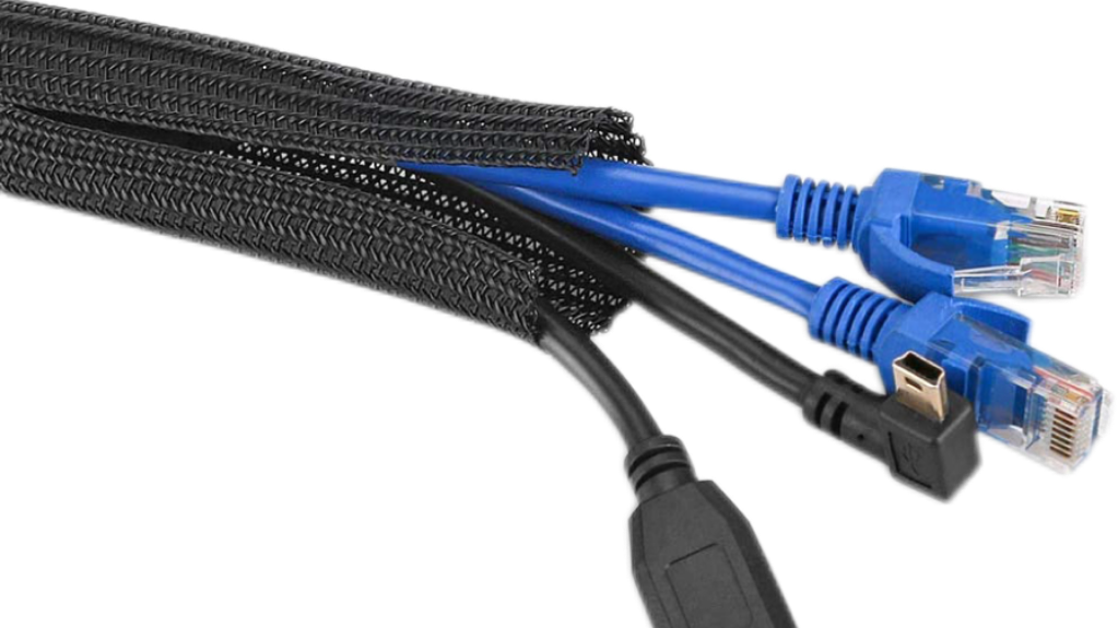 Split braided sleeving for data center cables Split braided sleeving for data center cables